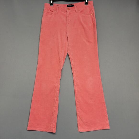 Talbots Corduroys Womens 4 Petite Coral Pink Signature Boot Cut Pockets Stretch - Picture 1 of 12